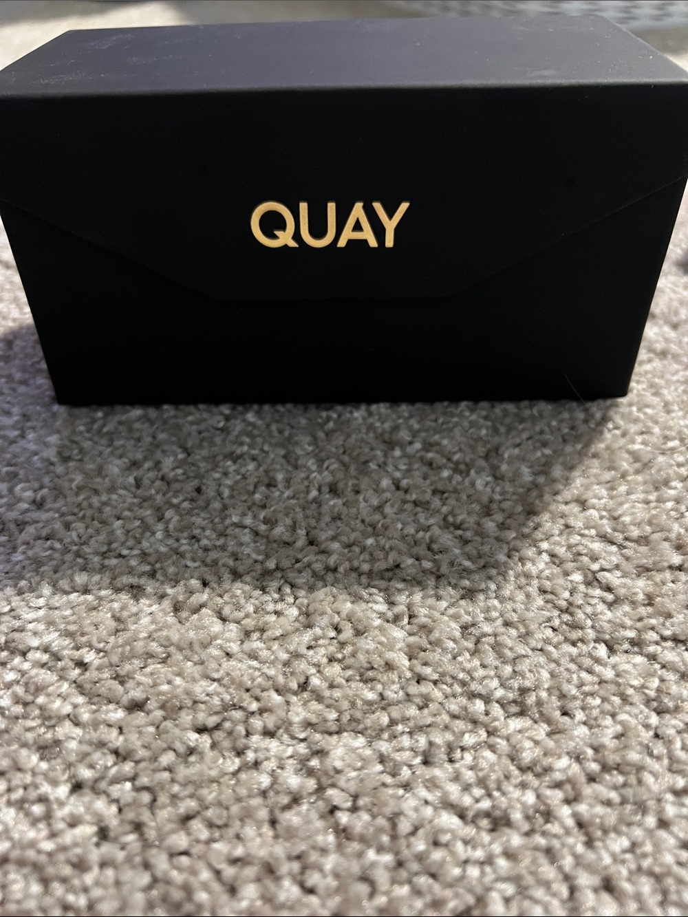 Quay Australia Sunglasses Case in Black with Gold Logo